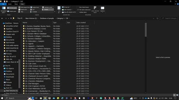 Categories 1–130 — Folder Structure