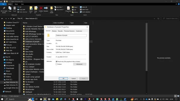Database of People — Folder Properties