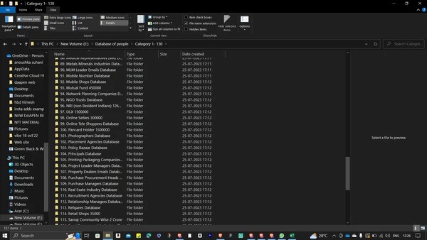 Folder Listing — Detailed View